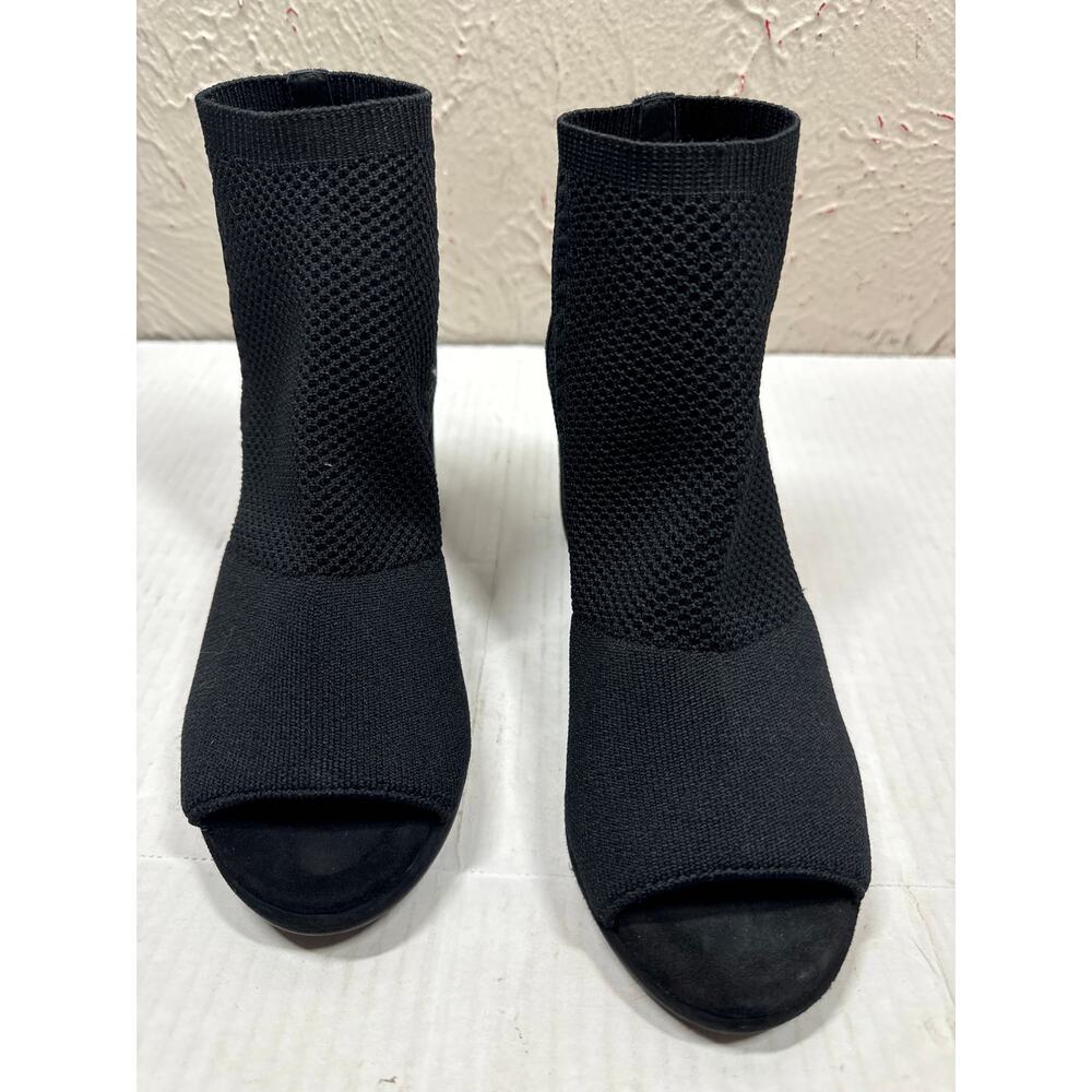 Eileen Fisher Margate Open Toe Block Heel Bootie Pull On Comfort Casual Size 6
